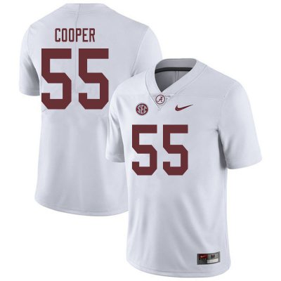 NCAA Men's Alabama Crimson Tide #55 William Cooper Stitched College 2019 Nike Authentic White Football Jersey AK17W20AL
